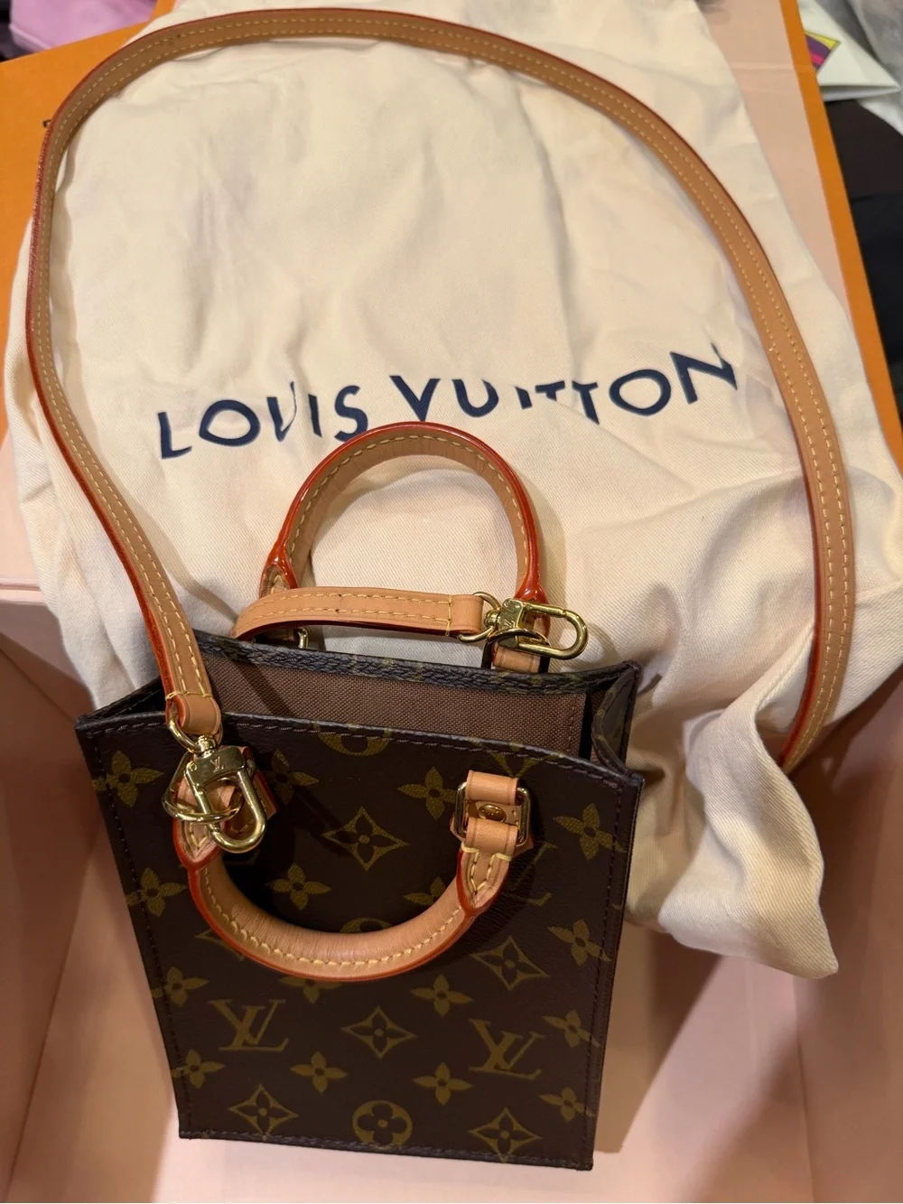 Louis Vuitton Petit Sac Plat Monogram Crossbody Bag